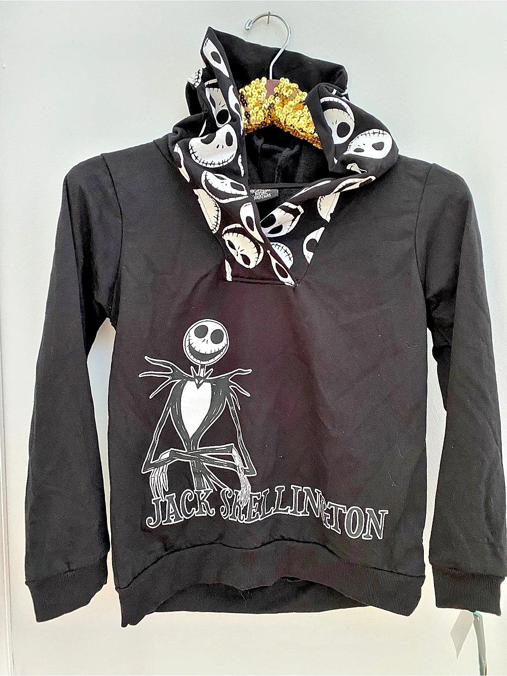 Disney Jack Skellington Graphic Hoodie in Black & White size 10/12